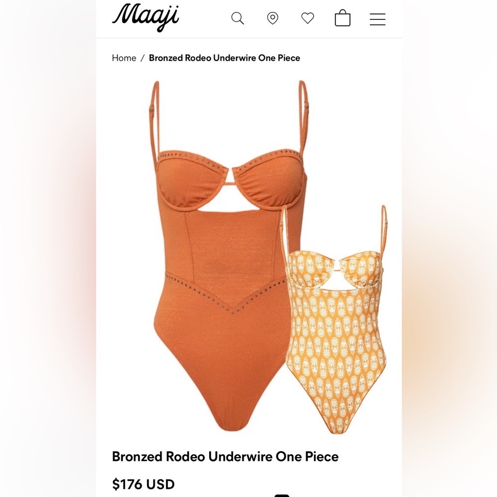 Maaji Bronzed Rodeo Underwire Sweetheart Reversible One Piece Swimsuit